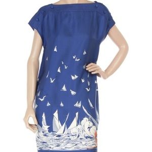 Stella McCartney Blue Sailboat Silk Dress